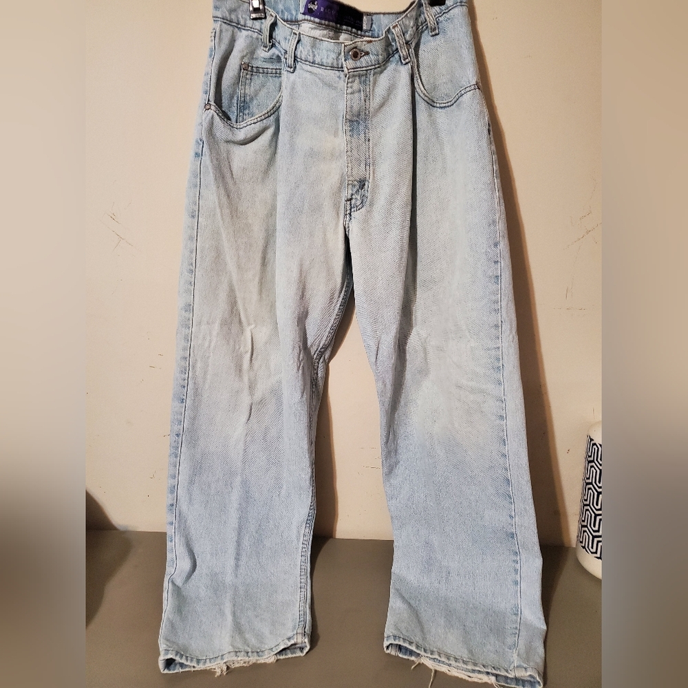 Y2K 90s Levis Silvertab Baggy Mens Light Wash Denim Skater Jeans USA Size 38x32 - Picture 1 of 9